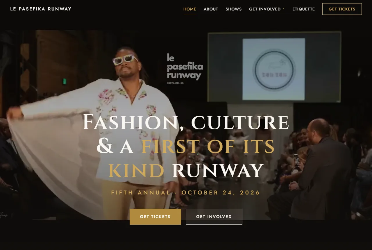 Le Pasefika Runway website screenshot